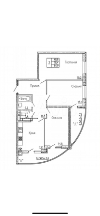
  Продается 3-комн. квартира, 85 м², Берберовская ул, д. 8
. Фото 34.