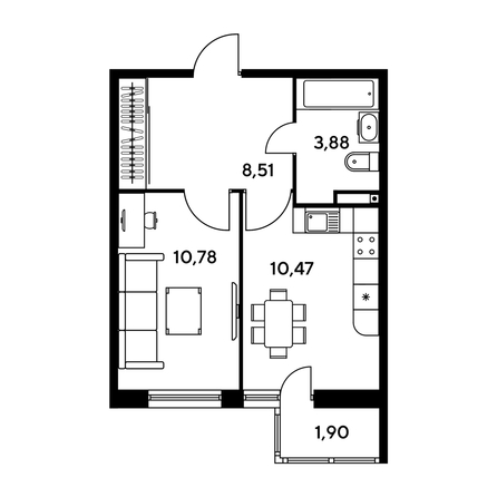 
  Продается 1-комн. квартира, 36.07 м², ЖК Малина Парк, дом 1
. Фото 1.