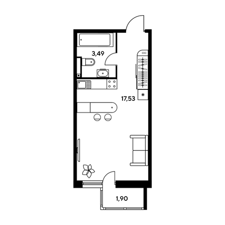 
  Продается студия, 24.19 м², ЖК Малина Парк, дом 2
. Фото 1.