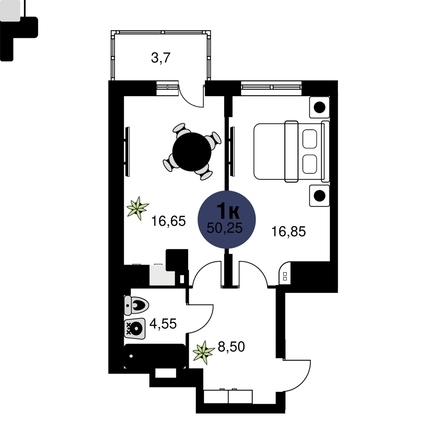 
  Продается 1-комн. квартира, 41.4 м², ЖК Сезоны
. Фото 1.