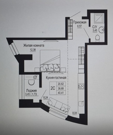 
  Продается 1-комн. квартира, 40 м², ЖК Донская Слобода
. Фото 1.