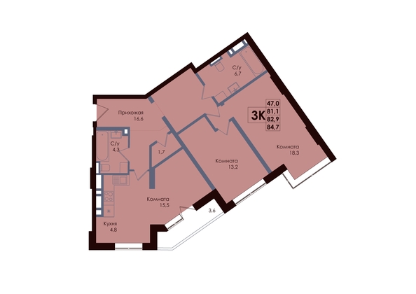 
  Продается 3-комн. квартира, 82.9 м², ЖК ACADEMIA (Академия)
. Фото 1.