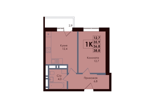 
  Продается 1-комн. квартира, 36.8 м², ЖК ACADEMIA (Академия)
. Фото 1.