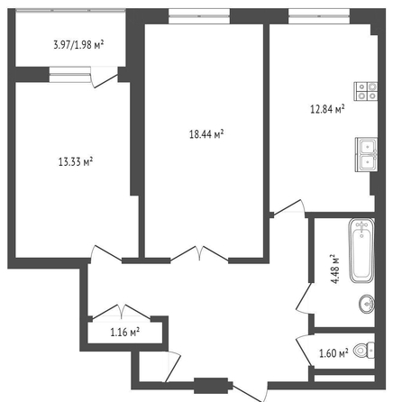 
  Продается 2-комн. квартира, 70 м², Народного Ополчения ул, д. 215
. Фото 29.