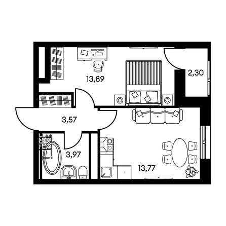 
  Продается 2-комн. квартира, 37.2 м², ЖК Культура, дом 2
. Фото 1.
