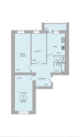 
  Продается 3-комн. квартира, 79.4 м², Вересаева ул, д. 103
. Фото 15.
