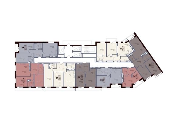 
  Продается 3-комн. квартира 80.26 м², в ЖК Академия, 1 этап. Фото 2.