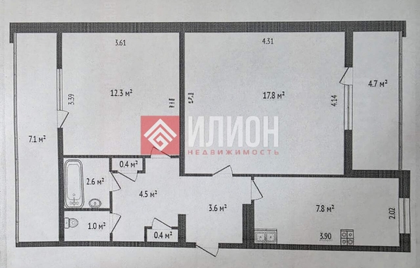 
  Продается 2-комн. квартира 62.6 м². Фото 37.
