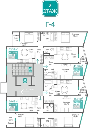 
  Продается 1-комн. квартира 44.34 м², в ЖК Подсолнух. Фото 1.