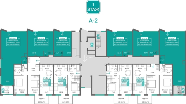 
  Продается 2-комн. квартира 64.52 м², в ЖК Подсолнух. Фото 1.