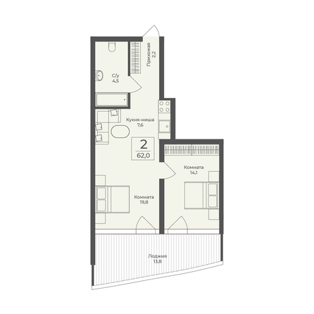 
  Продается апартамент 62 м², в АО Форос. Фото 2.