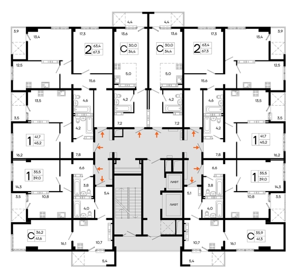 
  Продается 1-комн. квартира 44.3 м², в ЖК Поэма. Фото 2.