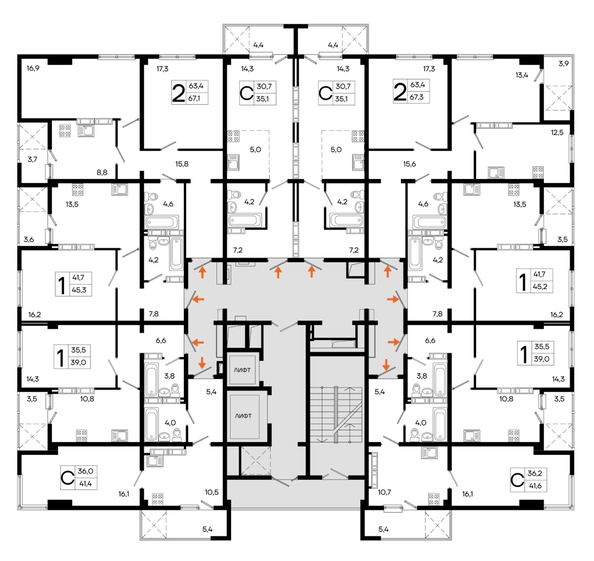 
  Продается студия 41.4 м², в ЖК Поэма. Фото 1.