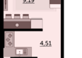 Город у реки, литер 12: Планировка Студия 24,23 - 24,44 м²