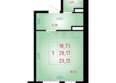 МЕГА-2: Планировка Студия 29,13 м²