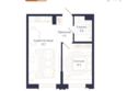 Брют Резиденс: Планировка 1-комн 43,2 м²