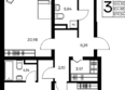 Листория, этап 3: Планировка 3-комн 109,54 м²