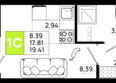 Октябрь Парк, 4.1: Планировка Студия 19,41 м²