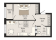 Федерация, дом 5: Планировка 1-комн 46,49 м²