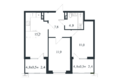 Новая Елизаветка, литер 6: Планировка 2-комн 56,1, 56,4 м²