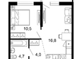 Лестория, дом 1: Планировка 1-комн 36,5 - 37,1 м²