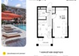 Кипарис, литер 8: Планировка 1-комн 34,5 м²