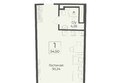 Тамерун, корп 1: Планировка 1-комн 34,5 м²