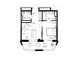 Моретта: Планировка 2-комн 42,2 м²