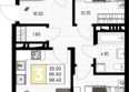 На Высоком берегу: Планировка 3-комн 68,4 м²