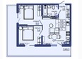 Резиденция Анаполис, дом 23: Планировка 3-комн 49,3 м²