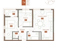 Молодежное, корп 3: Планировка 2-комн 64, 64,8 м²