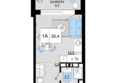 Мореград: Планировка Студия 26,4 м²
