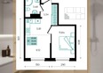 Курортный регион: Планировка 2-комн 35,59 м²
