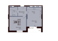 ACADEMIA (Академия), 1 этап: Планировка 2-комн 48,1, 48,2 м²