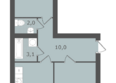 Есенин: Планировка 2-комн 66,4 м²