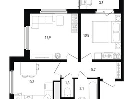 Продается 2-комнатная квартира ЖК 5 элемент Аске, лит 5-11 стр.1, сек.1,2,3,4, 45.8  м², 6118880 рублей