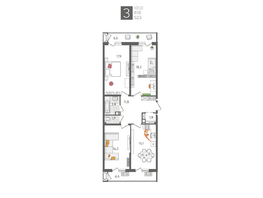 Продается 3-комнатная квартира ЖК Рекорд 2, литера 1, 101 м², 19381900 рублей