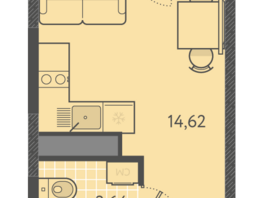 Продается Студия ЖК Теплые края, литер 7, 20.65  м&sup2;, 2891000 рублей
