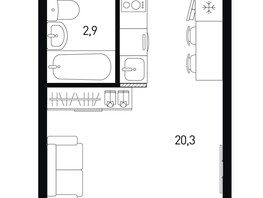 Продается Студия ЖК 5 элемент Аске, лит 5-11 стр.2, сек.5,6, 24.6  м², 3193080 рублей