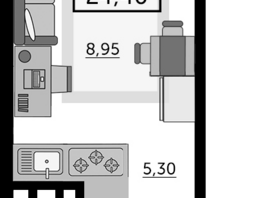 Продается Студия ЖК Донской Арбат 2, литер 1, 24.15  м², 4129650 рублей