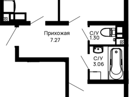 Продается 2-комнатная квартира ЖК Долина, Литер 3, 59.5 м², 7021000 рублей