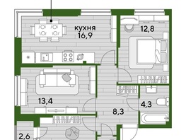 Продается 3-комнатная квартира ЖК DOGMA PARK (Догма парк), литера 15, 70.6 м², 9170940 рублей