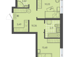 Продается 2-комнатная квартира ЖК Теплые края, литер 9, 67.63  м&sup2;, 8453750 рублей