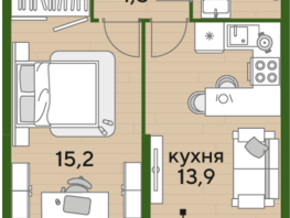 Продается 1-комнатная квартира ЖК DOGMA PARK (Догма парк), литера 20, 39.8 м², 7161135 рублей