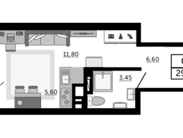 Продается Студия ЖК Донской Арбат 2, литер 1, 29.9  м², 4604600 рублей