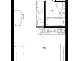 Продается Студия ЖК Левенцовка Парк, лит 8-11 стр.2, сек.4,5, 24.7  м², 3833440 рублей