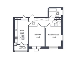 Продается 2-комнатная квартира ЖК Источник, корп. 15-17, 61.55  м²