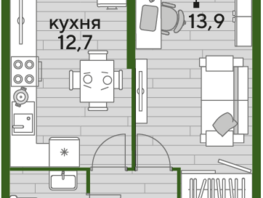 Продается 1-комнатная квартира ЖК DOGMA PARK (Догма парк), литера 20, 37.9 м², 5745868 рублей