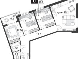Продается 3-комнатная квартира ЖК Парк Победы 2, литера 28, 84.2 м², 11257540 рублей