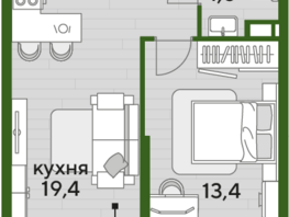 Продается 1-комнатная квартира ЖК DOGMA PARK (Догма парк), литера 17, 40.6 м², 8465100 рублей
